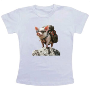 Camiseta Infanto Juvenil Porco aventureiro