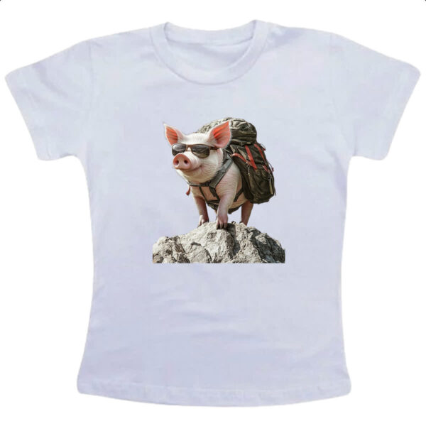 Camiseta Infanto Juvenil Porco aventureiro