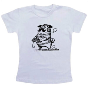 Camiseta Infanto Juvenil Pug Gamer