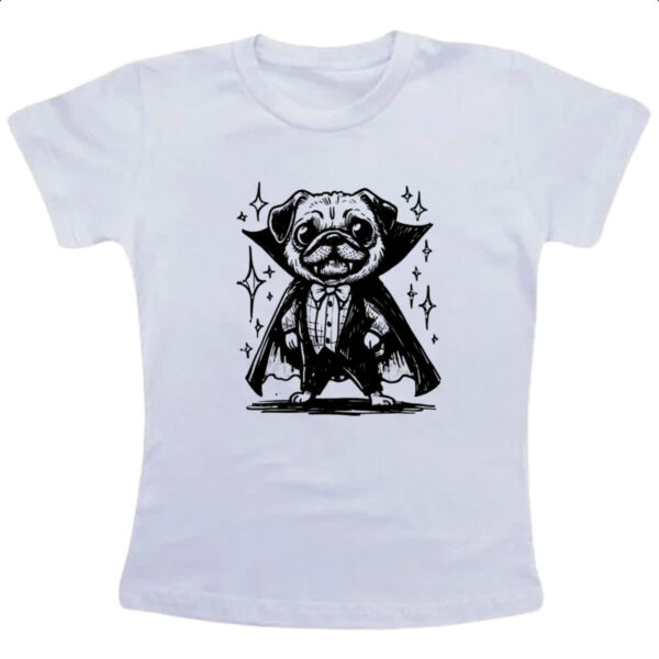 Camiseta Infanto Juvenil Pug Vampiro