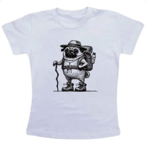 Camiseta Infanto Juvenil Pug aventureiro