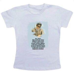 Camiseta Infanto Juvenil Espiritismo nem so de pao vive o homem