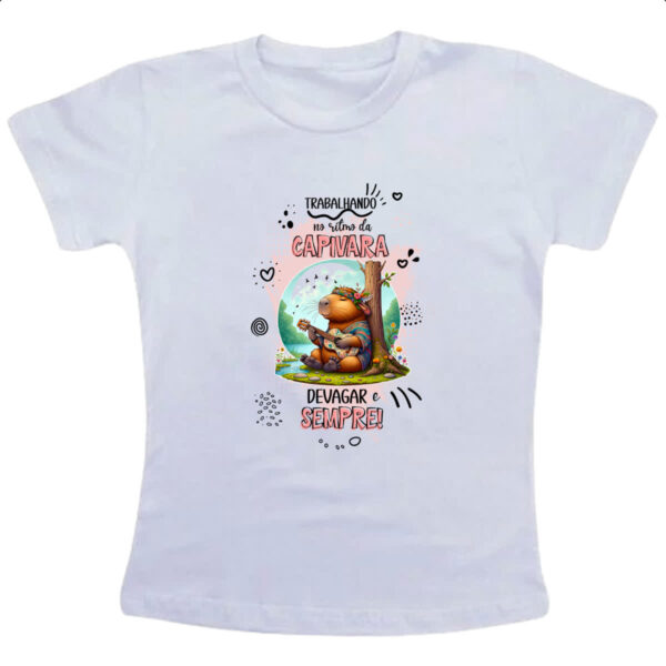 Camiseta Infanto Juvenil Capivara devagar e sempre