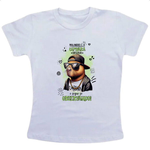 Camiseta Infanto Juvenil Capivara observando