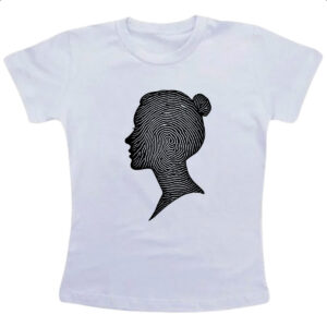 Camiseta Infanto Juvenil Silhueta mulher impressao digital