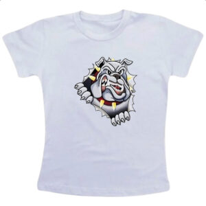 Camiseta Infanto Juvenil Bulldog rasgando a camisa