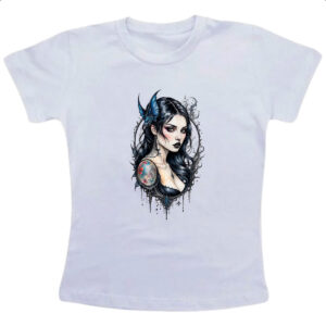 Camiseta Infanto Juvenil Vampira watercolor ilustracao