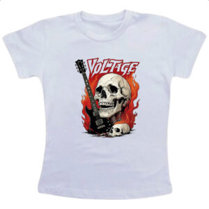 Camiseta Infanto Juvenil Caveira rock guitarra voltage