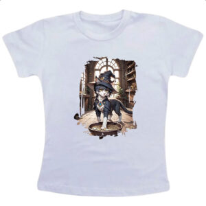 Camiseta Infanto Juvenil Gato Bruxo da Fortuna