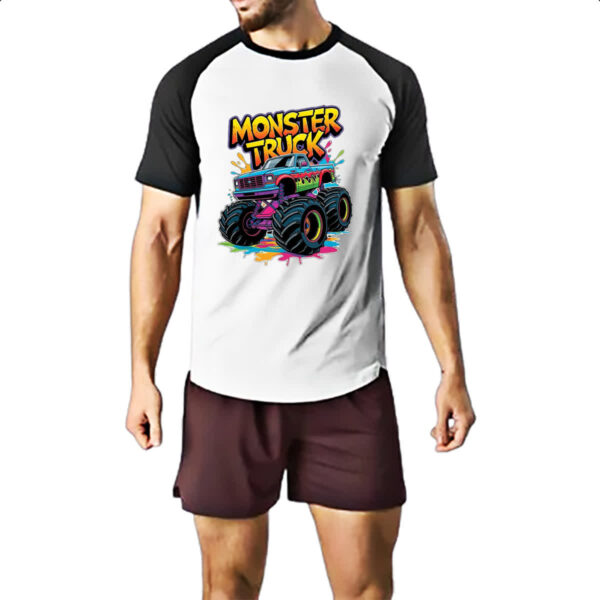 Camiseta Raglan Monster Truck Splash Art - Imagem 2