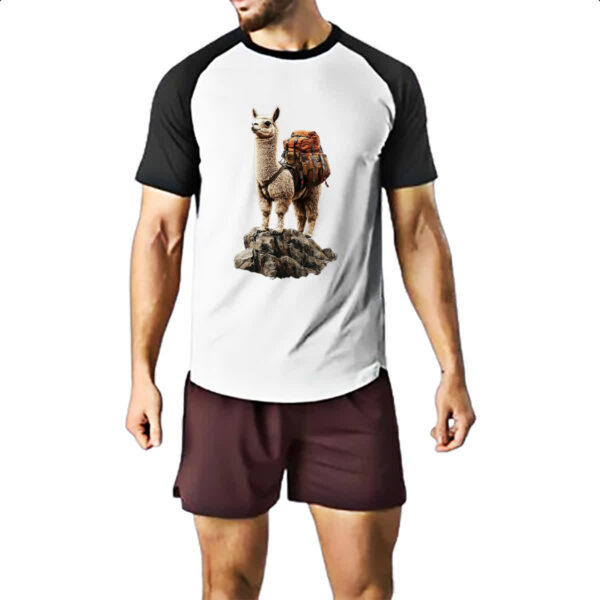 Camiseta Raglan Lhama aventureira - Imagem 2