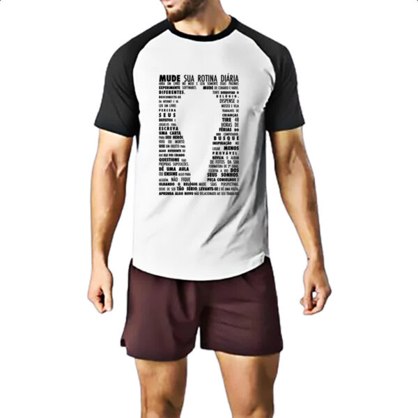 Camiseta Raglan Mude sua rotina diaria - Imagem 2