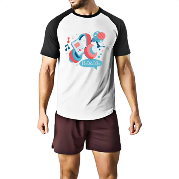 Camiseta Raglan Podcast elementos - Imagem 2