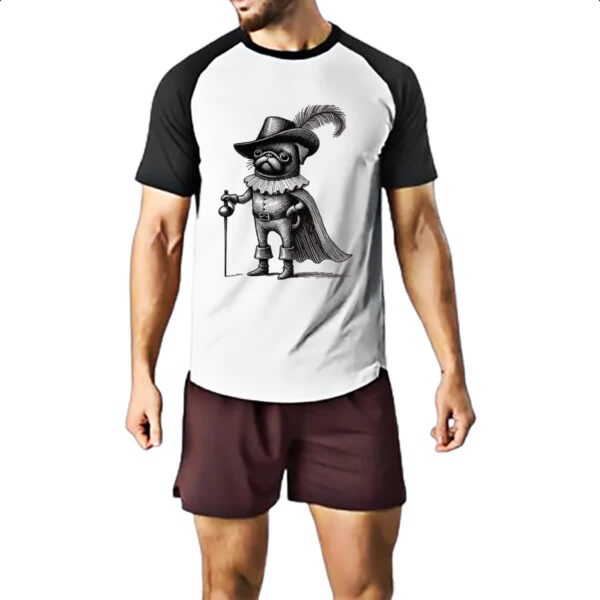 Camiseta Raglan Pug Mosqueteiro - Imagem 2