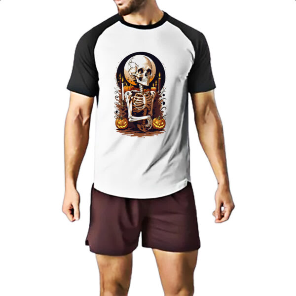 Camiseta Raglan Esqueleto retro vintage style - Imagem 2