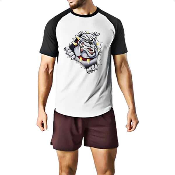 Camiseta Raglan Bulldog rasgando a camisa - Imagem 2