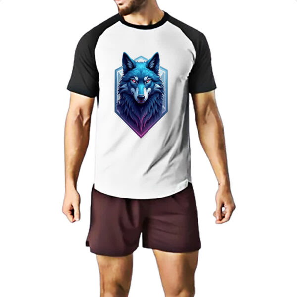 Camiseta Raglan Lobo Azul Logo - Imagem 2