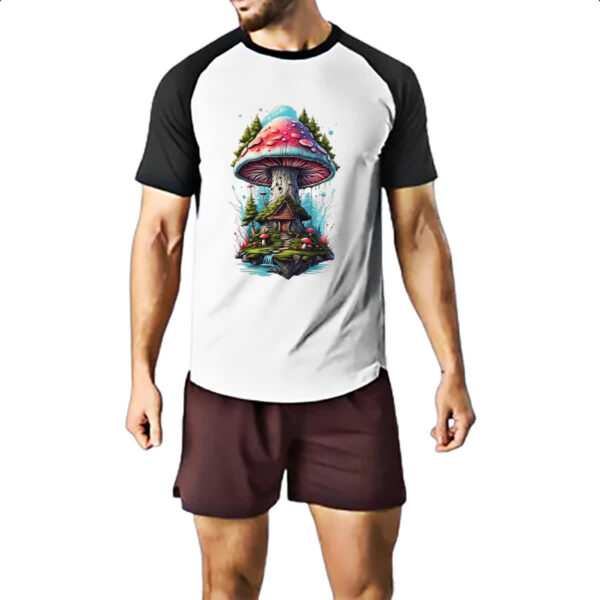 Camiseta Raglan Cogumelo casa dos duendes - Imagem 2