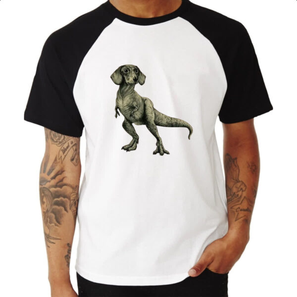 Camiseta Raglan Dachshund Rex - Imagem 3