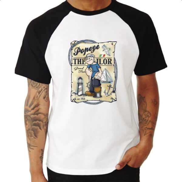 Camiseta Raglan Nostalgia Popeye Vintage Cartaz - Imagem 3
