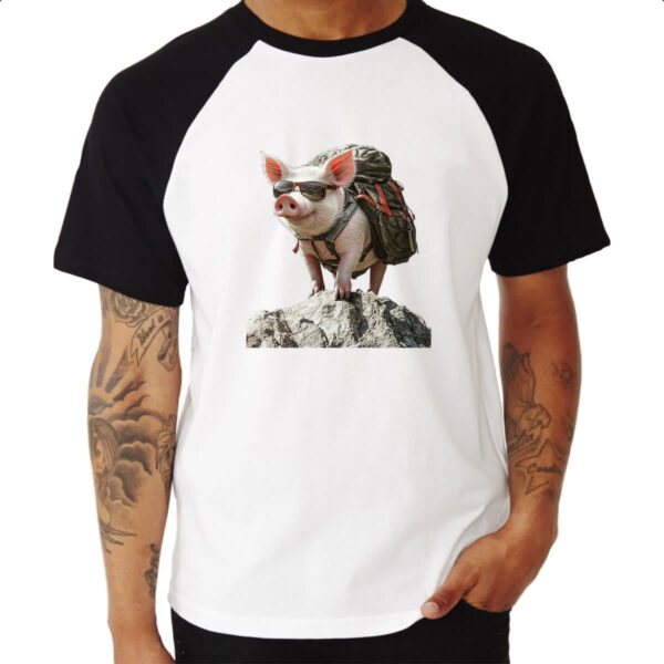 Camiseta Raglan Porco aventureiro - Imagem 3
