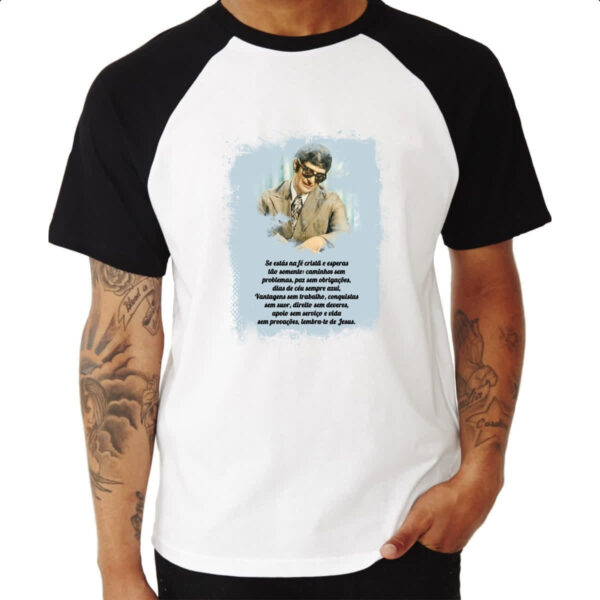 Camiseta Raglan Espiritismo se estas na fe crista - Imagem 3