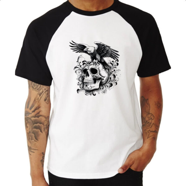 Camiseta Raglan Aguia Pousada na Caveira - Imagem 3