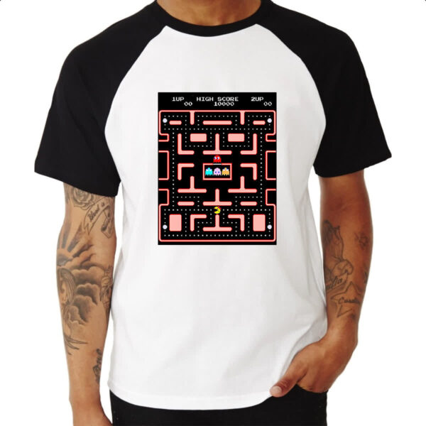 Camiseta Raglan Retro Game Miss Pacman - Imagem 3