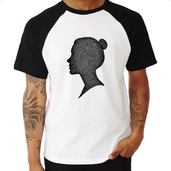 Camiseta Raglan Silhueta mulher impressao digital - Imagem 3