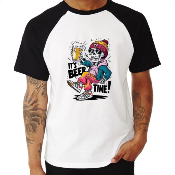 Camiseta Raglan E a hora da cerveja - Imagem 3