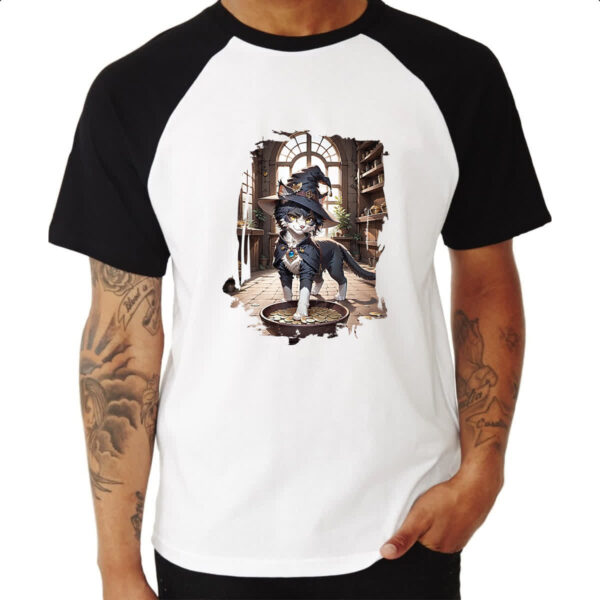 Camiseta Raglan Gato Bruxo da Fortuna - Imagem 3