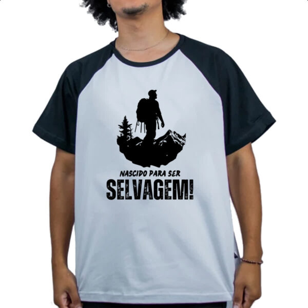 Camiseta Raglan Nascido para ser selvagem - Imagem 4