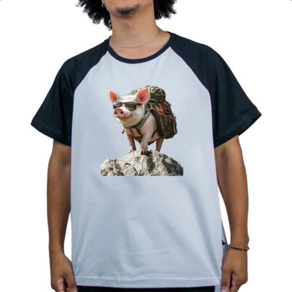 Camiseta Raglan Porco aventureiro - Imagem 4