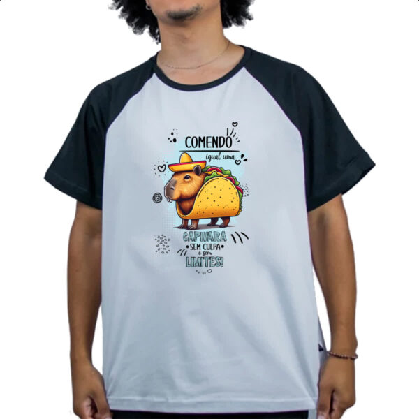 Camiseta Raglan Capivara sem culpas e limites - Imagem 4