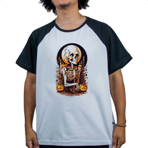 Camiseta Raglan Esqueleto retro vintage style - Imagem 4