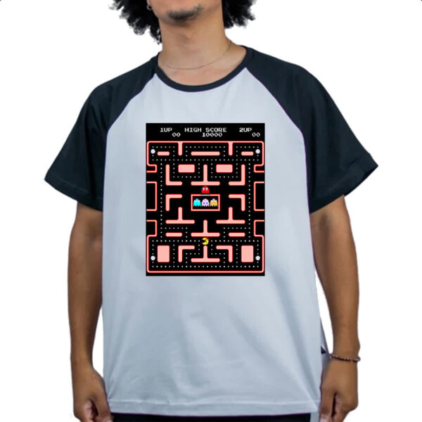 Camiseta Raglan Retro Game Miss Pacman - Imagem 4
