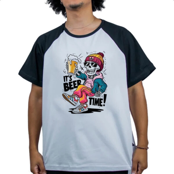 Camiseta Raglan E a hora da cerveja - Imagem 4