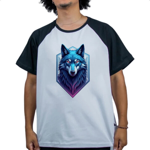 Camiseta Raglan Lobo Azul Logo - Imagem 4
