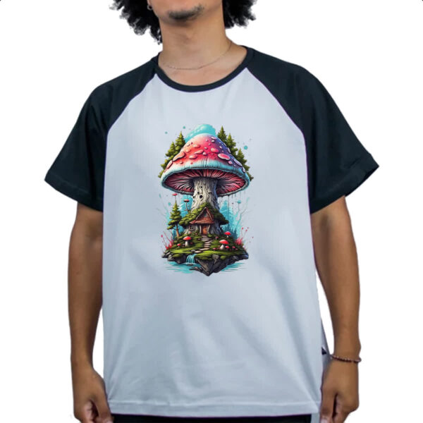 Camiseta Raglan Cogumelo casa dos duendes - Imagem 4
