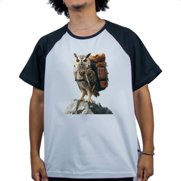 Camiseta Raglan Coruja aventureira - Imagem 4