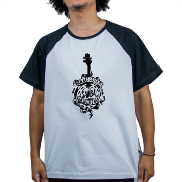Camiseta Raglan Quem nao gosta de samba cavaquinho - Imagem 4
