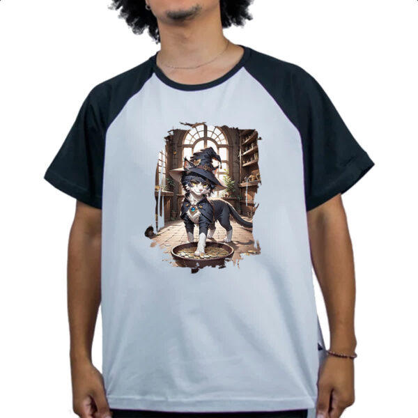 Camiseta Raglan Gato Bruxo da Fortuna - Imagem 4