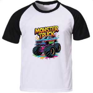 Camiseta Raglan Monster Truck Splash Art