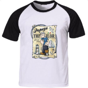 Camiseta Raglan Nostalgia Popeye Vintage Cartaz