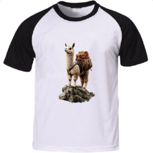 Camiseta Raglan Lhama aventureira