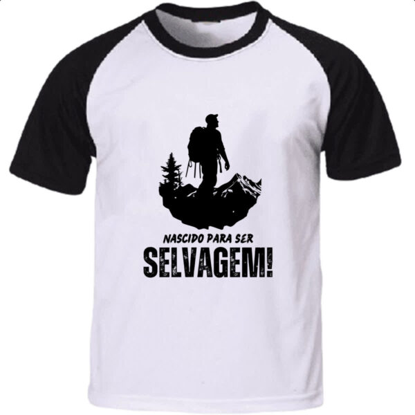 Camiseta Raglan Nascido para ser selvagem