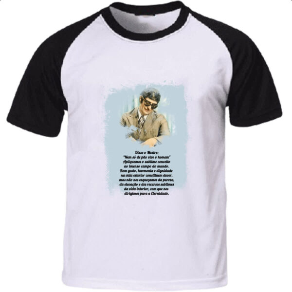 Camiseta Raglan Espiritismo nem so de pao vive o homem