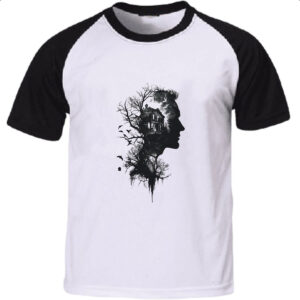Camiseta Raglan Silhueta Cabana na Floresta