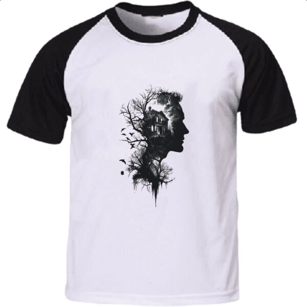 Camiseta Raglan Silhueta Cabana na Floresta