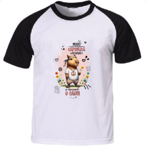 Camiseta Raglan Capivara modo ativado